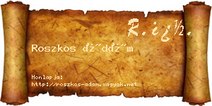 Roszkos Ádám névjegykártya