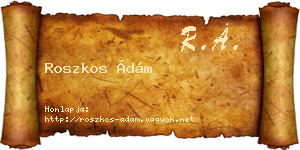 Roszkos Ádám névjegykártya